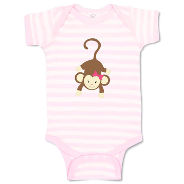 Baby Clothes Monkey Hangs Girl Safari Baby Bodysuits Boy & Girl Cotton