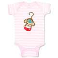 Baby Clothes Monkey Hangs Reads Book Safari Baby Bodysuits Boy & Girl Cotton