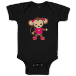 Baby Clothes Monkey Pink T-Shirt Safari Baby Bodysuits Boy & Girl Cotton