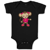 Baby Clothes Monkey Pink T-Shirt Safari Baby Bodysuits Boy & Girl Cotton