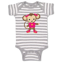 Baby Clothes Monkey Pink T-Shirt Safari Baby Bodysuits Boy & Girl Cotton