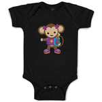 Baby Clothes Monkey Purple T-Shirt Safari Baby Bodysuits Boy & Girl Cotton