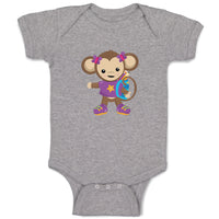 Baby Clothes Monkey Purple T-Shirt Safari Baby Bodysuits Boy & Girl Cotton