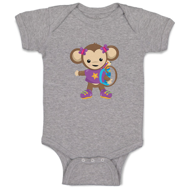 Baby Clothes Monkey Purple T-Shirt Safari Baby Bodysuits Boy & Girl Cotton