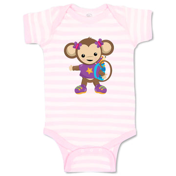 Baby Clothes Monkey Purple T-Shirt Safari Baby Bodysuits Boy & Girl Cotton