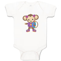 Baby Clothes Monkey Purple T-Shirt Safari Baby Bodysuits Boy & Girl Cotton