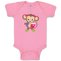 Baby Clothes Monkey Pink Book Safari Baby Bodysuits Boy & Girl Cotton