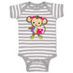 Baby Clothes Monkey Pink Book Safari Baby Bodysuits Boy & Girl Cotton