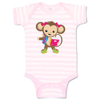 Baby Clothes Monkey Pink Book Safari Baby Bodysuits Boy & Girl Cotton