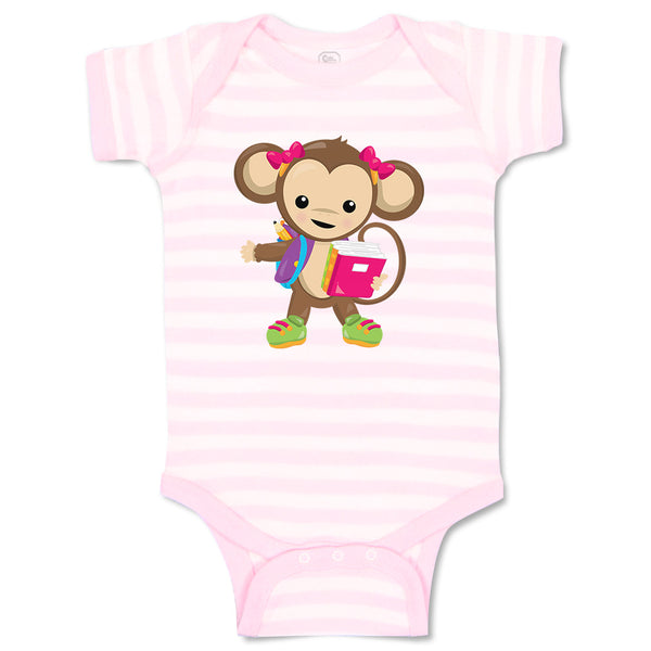 Baby Clothes Monkey Pink Book Safari Baby Bodysuits Boy & Girl Cotton