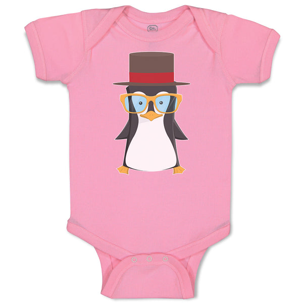 Baby Clothes Aquamarine Penguin on Hat with Sunglass Costume Baby Bodysuits