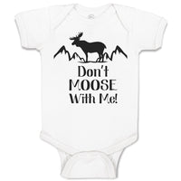 Baby Clothes Don'T Moose with Me! Silhouette Elk with Horns Side View Cotton