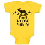 Baby Clothes Don'T Moose with Me! Silhouette Elk with Horns Side View Cotton