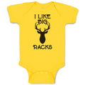 Baby Clothes I like Big Racks Deer A Silhouette Head and Horns Baby Bodysuits