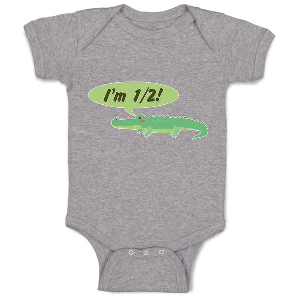 Baby Clothes Green Animated Crocodile I'M 1 2! Age Baby Bodysuits Cotton