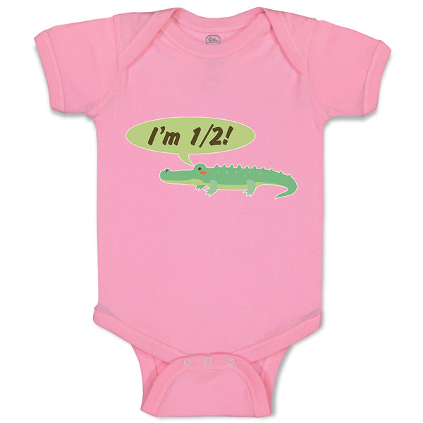 Baby Clothes Green Animated Crocodile I'M 1 2! Age Baby Bodysuits Cotton