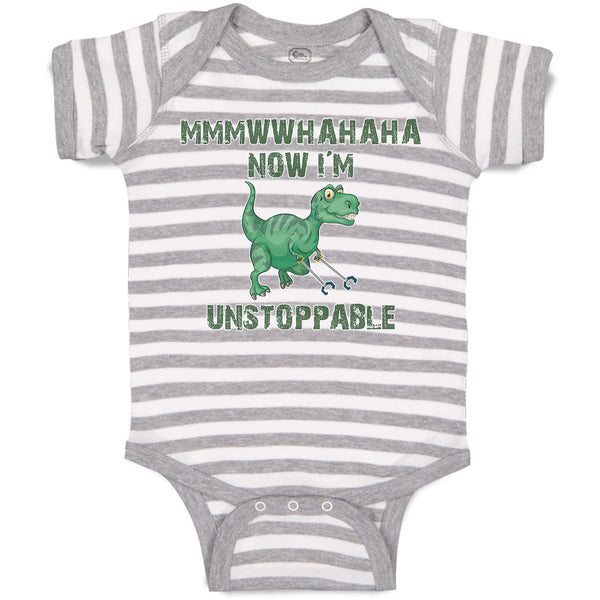 Baby Clothes Mmmwwhahaha Now I'M Unstoppable Angry Dinosaur with Walking Stick