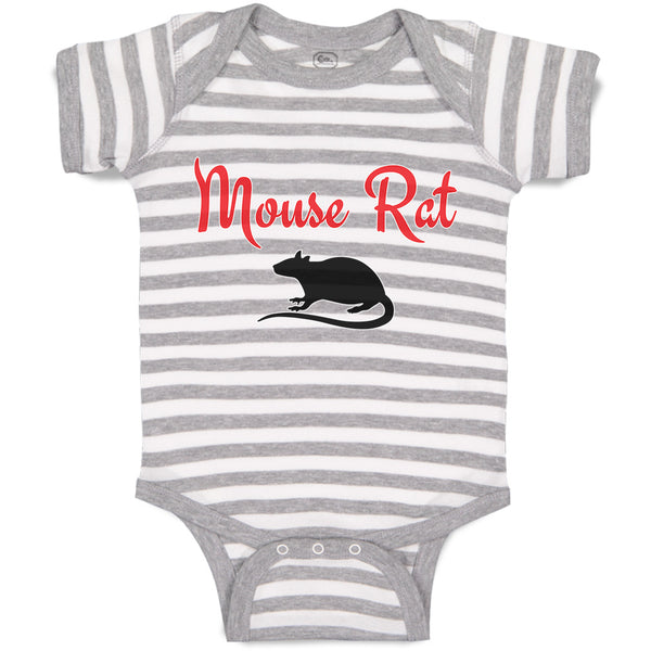 Baby Clothes The Black Silhouette Mouse Rat Sitting with A Tail, Paws and Ears