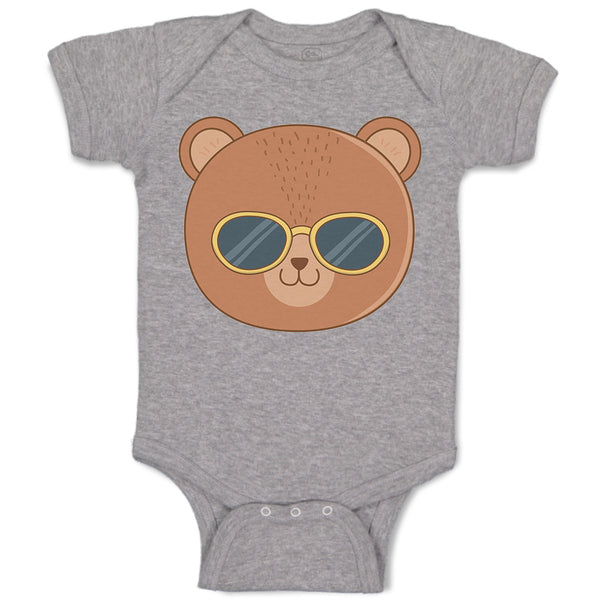 Baby Clothes Cute Bear Wearing Sunglass Toy Teddy Bear Face Baby Bodysuits