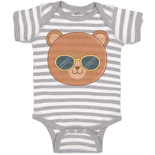 Baby Clothes Cute Bear Wearing Sunglass Toy Teddy Bear Face Baby Bodysuits