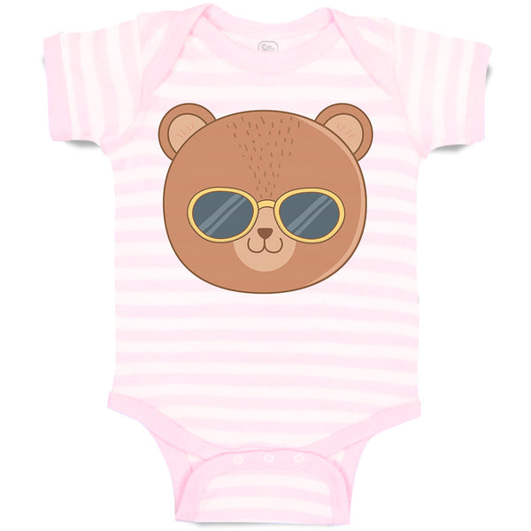 Baby Clothes Cute Bear Wearing Sunglass Toy Teddy Bear Face Baby Bodysuits