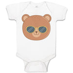 Baby Clothes Cute Bear Wearing Sunglass Toy Teddy Bear Face Baby Bodysuits