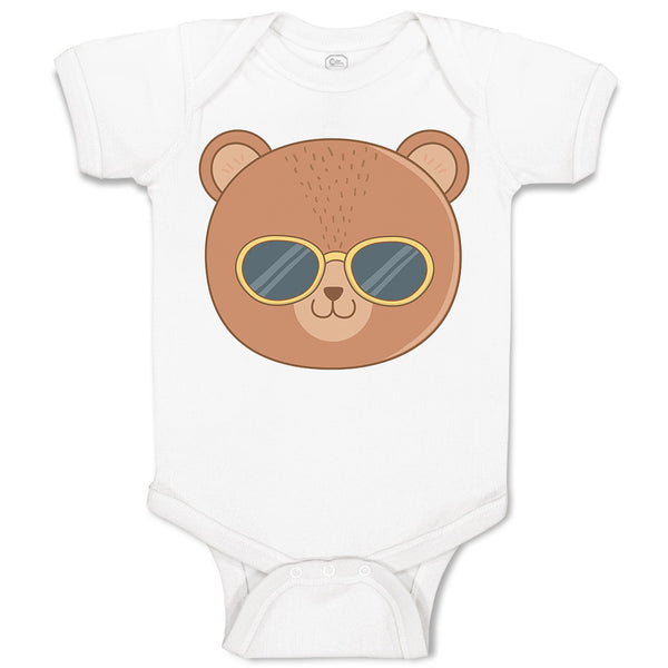 Baby Clothes Cute Bear Wearing Sunglass Toy Teddy Bear Face Baby Bodysuits