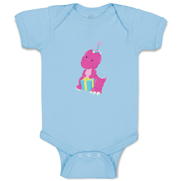 Baby Clothes Dark Pink Dinosaur Birthday Dinosaurs Dino Trex Baby Bodysuits