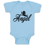 Baby Clothes Silhouette of Flying Angel with Trumpet Baby Bodysuits Cotton