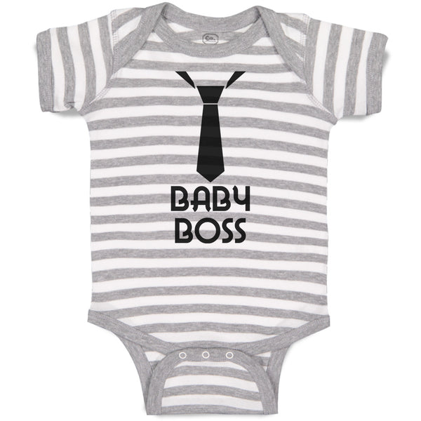 Baby Clothes Baby Boss with Silhouette Neck Tie Baby Bodysuits Boy & Girl Cotton