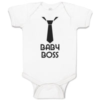 Baby Clothes Baby Boss with Silhouette Neck Tie Baby Bodysuits Boy & Girl Cotton