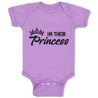 Baby Clothes Im Their Princess with Silhouette Crown Baby Bodysuits Cotton