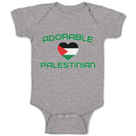 Baby Clothes The Adorable Palestinian Flag on Heart Symbol Baby Bodysuits Cotton