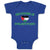 Baby Clothes The Adorable Palestinian Flag on Heart Symbol Baby Bodysuits Cotton