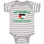 Baby Clothes The Adorable Palestinian Flag on Heart Symbol Baby Bodysuits Cotton