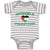 Baby Clothes The Adorable Palestinian Flag on Heart Symbol Baby Bodysuits Cotton