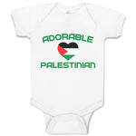 Baby Clothes The Adorable Palestinian Flag on Heart Symbol Baby Bodysuits Cotton