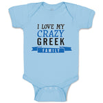 Baby Clothes I Love My Crazy Greek Family Baby Bodysuits Boy & Girl Cotton