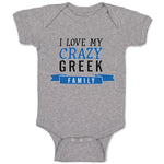 Baby Clothes I Love My Crazy Greek Family Baby Bodysuits Boy & Girl Cotton