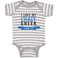 Baby Clothes I Love My Crazy Greek Family Baby Bodysuits Boy & Girl Cotton