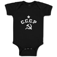 Baby Clothes C.C.C.P Symbol Hammer Sickle and Silhouette Star Baby Bodysuits