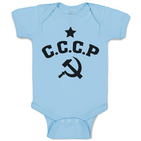 Baby Clothes C.C.C.P Symbol Hammer Sickle and Silhouette Star Baby Bodysuits