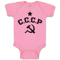 Baby Clothes C.C.C.P Symbol Hammer Sickle and Silhouette Star Baby Bodysuits