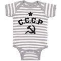 Baby Clothes C.C.C.P Symbol Hammer Sickle and Silhouette Star Baby Bodysuits