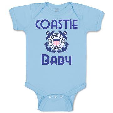 Baby Clothes United States Coast Guard Auxiliary Coastie Baby with Flag Cotton