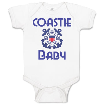 Baby Clothes United States Coast Guard Auxiliary Coastie Baby with Flag Cotton