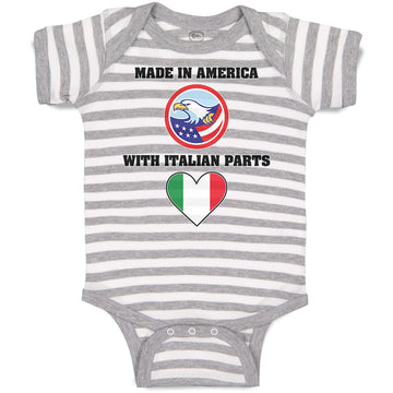 Baby Clothes Made in America with Italian Parts National Flag and Bald Eagle Usa