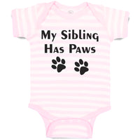 Baby Clothes My Sibling Has Paws Pet Animal Dog Humour Baby Bodysuits Cotton