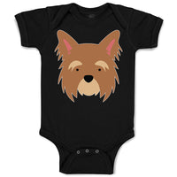 Baby Clothes Yorkshire Terrier Breed Face and Head Baby Bodysuits Cotton