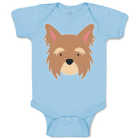 Baby Clothes Yorkshire Terrier Breed Face and Head Baby Bodysuits Cotton